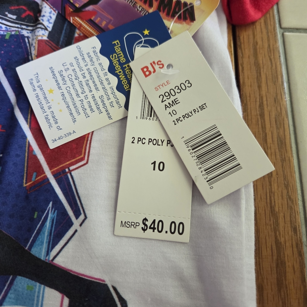 Boys Size 10 SpiderMan Kids Pajama Set - Picture 3 of 7